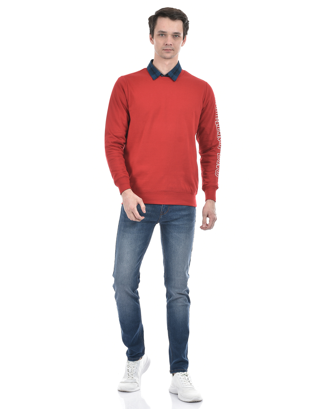 Numero Uno Men Typography Red Sweat Shirt